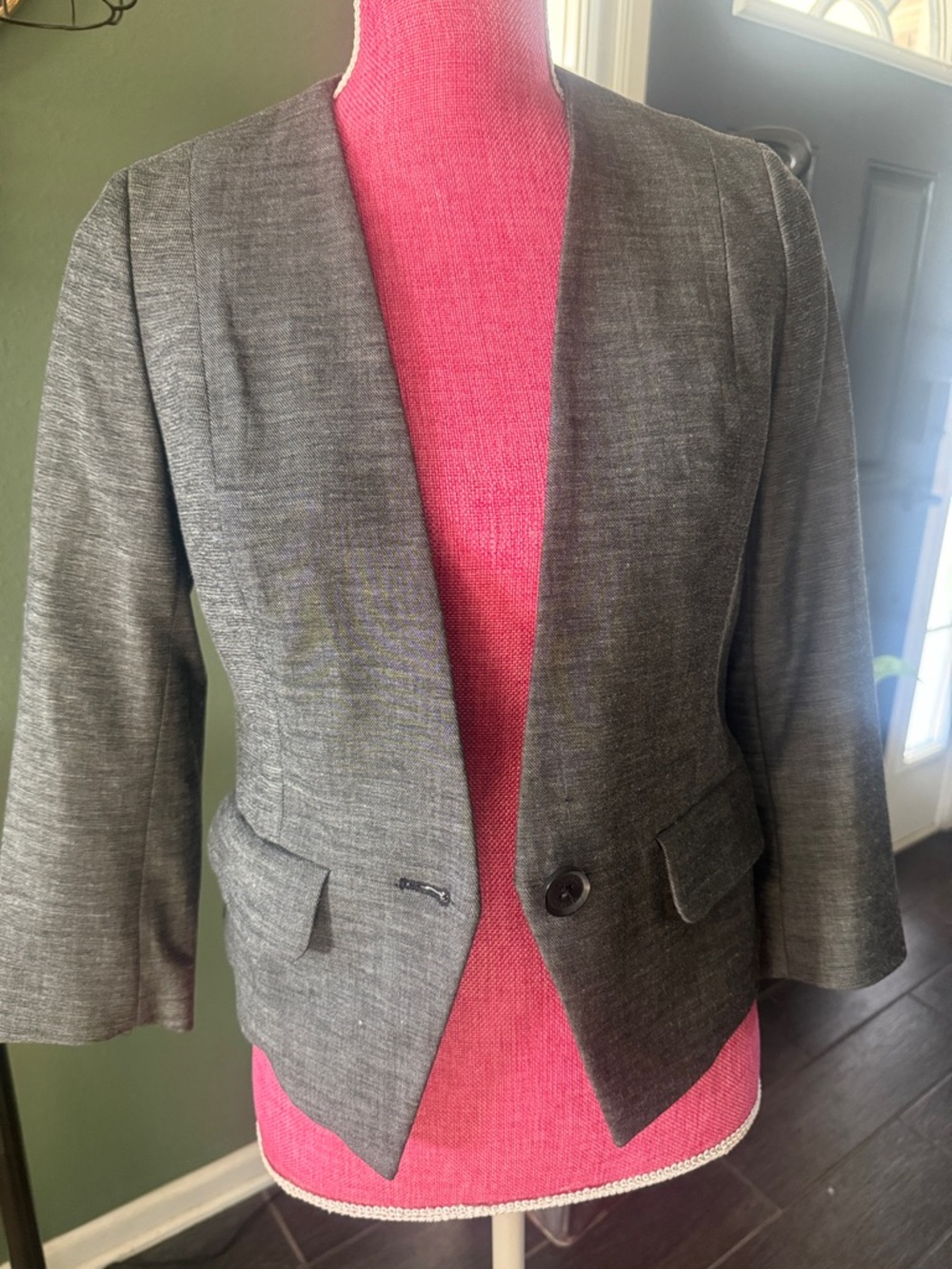 Express Gray Mixed-Texture Jacket